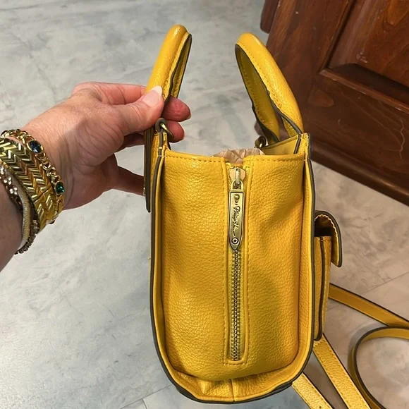 Philip Lim  Satchel. Crossbody Bag  mustard color  Expanding sides  Vegan   NWOT - Picture 9 of 15